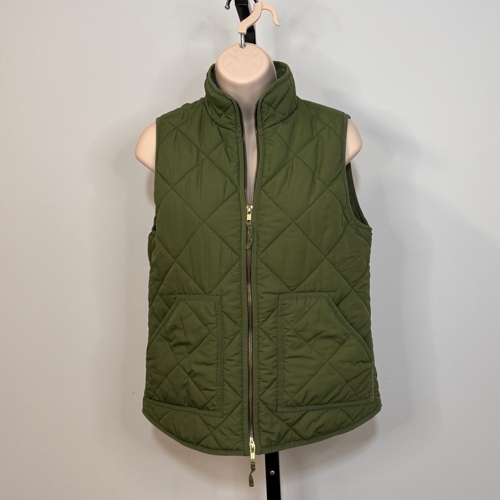 J. Crew Green Zip Up Puffer Vest - Size XS